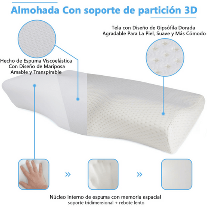 Almohada Ergosleep Viscoelástica + Antifaz para dormir GRATIS
