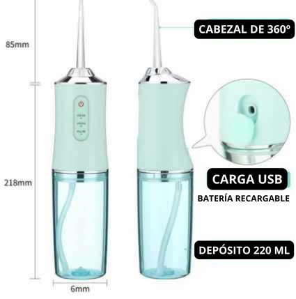 Irrigador Dental Profesional Eléctrico + 4 Boquillas de Regalo