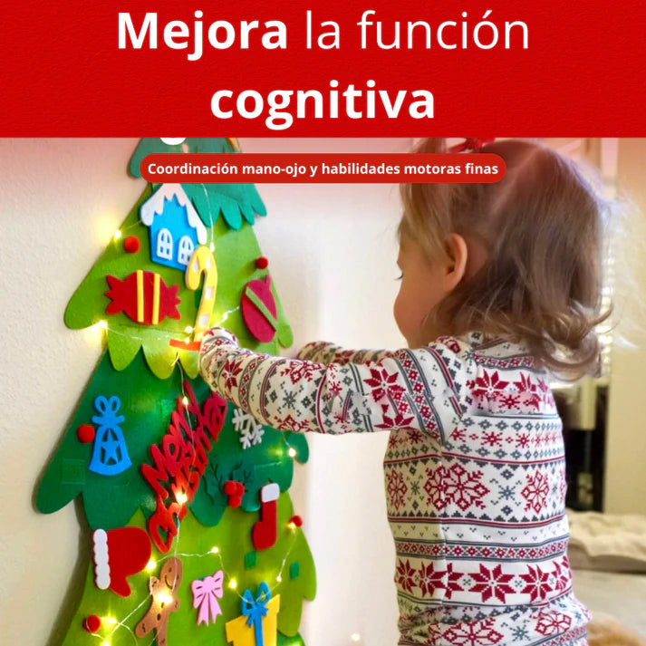 Árbol Navidad (32 Adornos)+ LUCES de 3 metros ¡GRATIS!