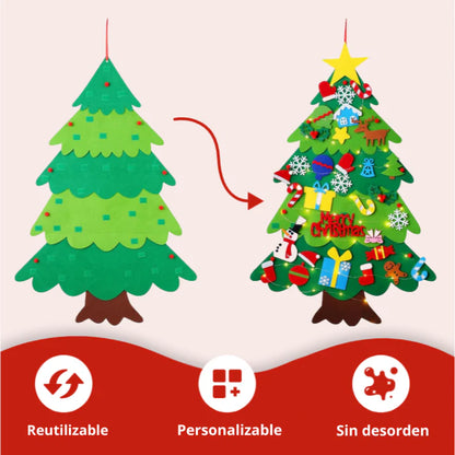 Árbol Navidad (32 Adornos)+ LUCES de 3 metros ¡GRATIS!