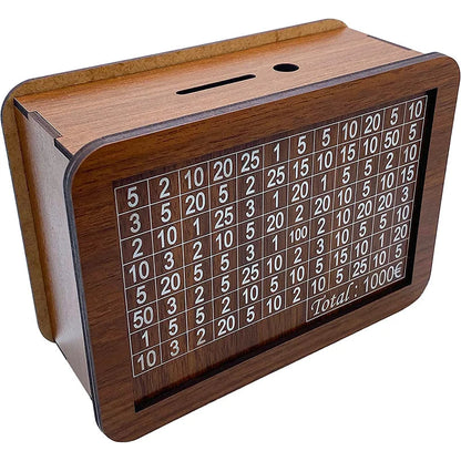Hucha de madera con contador