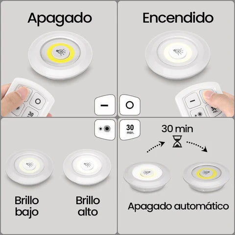 SET DE 3 LUCES LED + MANDO A DISTANCIA (GRATIS)